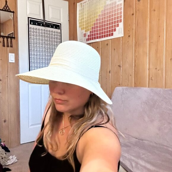 Straw Sun Hat, Wide Brim UV protective - Picture 1 of 4